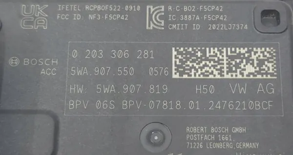 ACC-radar OEM 5WA907550 för VW Audi Skoda image 9