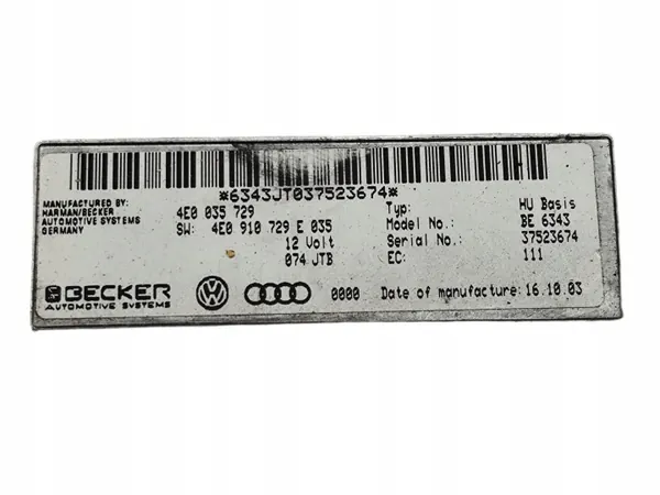 Audi A8 D3 MMI Bedieningsmodule OEM 4E0035729 image 4