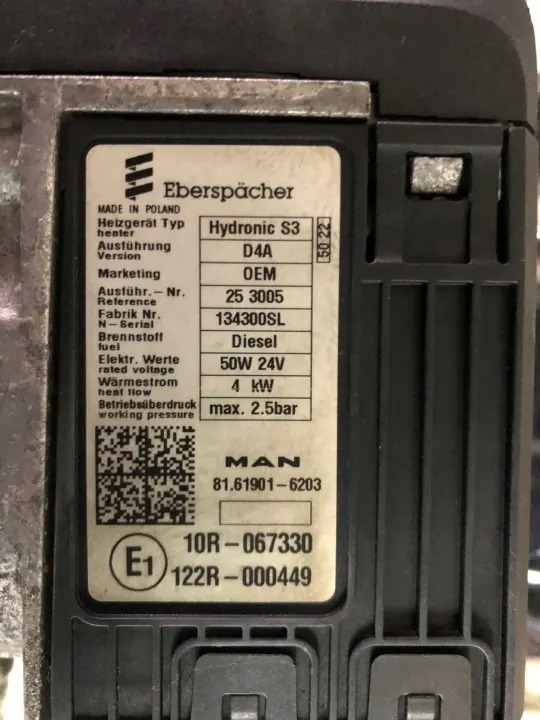 Chauffe-eau Eberspacher Hydronic S3 D4A OEM 81619016203 image 9