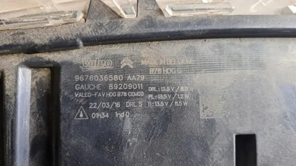 OEM 9676036580/6480 LED DRL Lamppu Citroen C4 Spacetourerille image 6