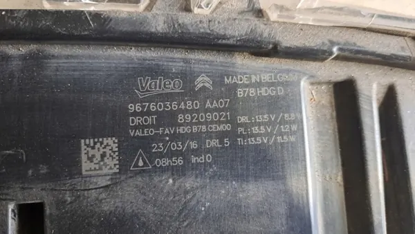OEM 9676036580/6480 LED DRL Lamppu Citroen C4 Spacetourerille image 7