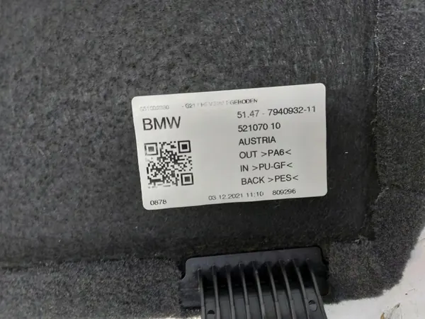 BMW OEM 7940932 kofferbakmat voor G21 G20 330e image 3