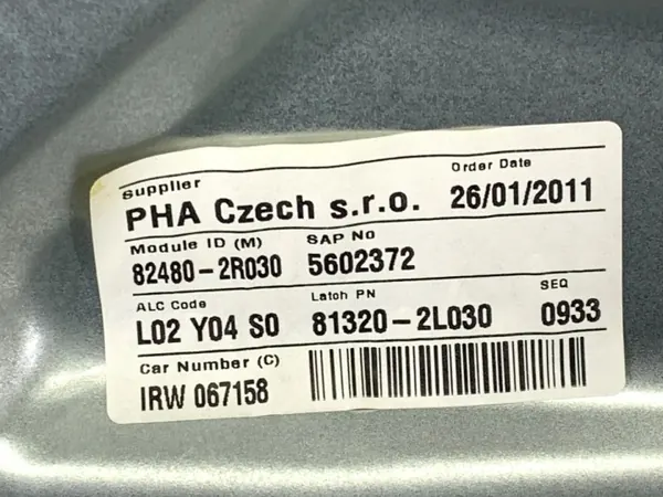 OEM 82480-2R030 Régulateur Vitre Avant Droit Hyundai i30 image 4