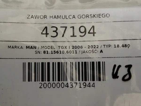 Remklep OEM 81156106011 voor MAN TGX I 18.480 image 3
