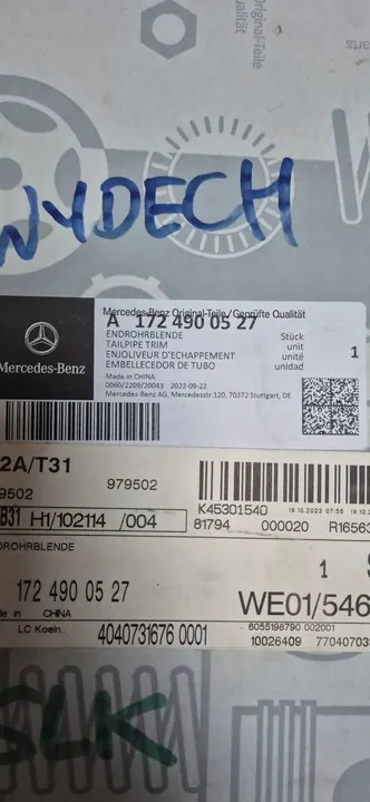 MERCEDES-BENZ SLK R172 Extremidade do Tubo de Escape Direito A1724900527 image 3