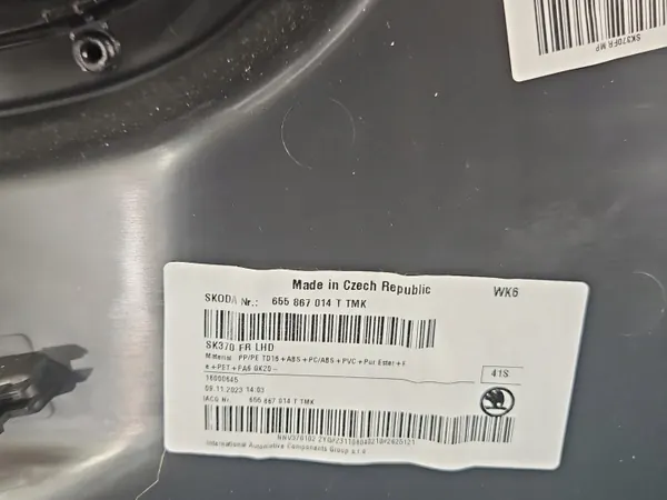 OEM 654837248 Framhöger Dörrpanel Skoda Kamiq image 6