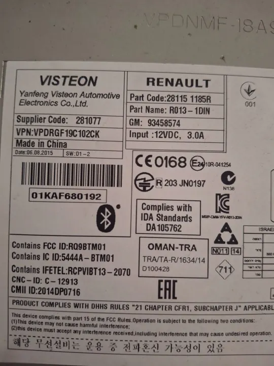 Station multimédia OEM 281151185R Opel Vivaro 2016 image 5