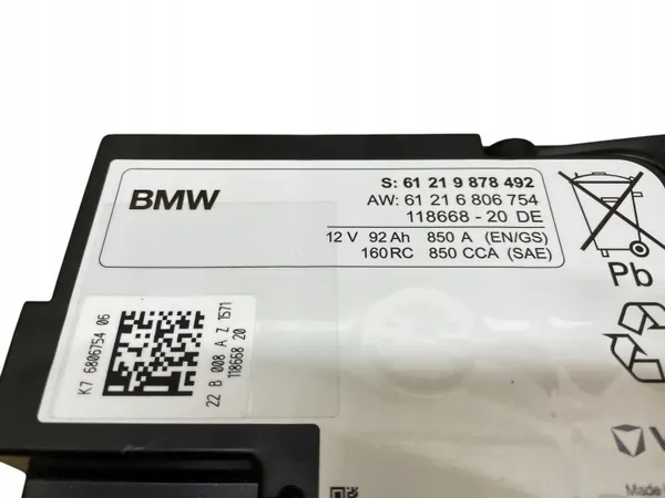 AGM-akku OEM 9878492 92Ah 850A BMW:lle image 4