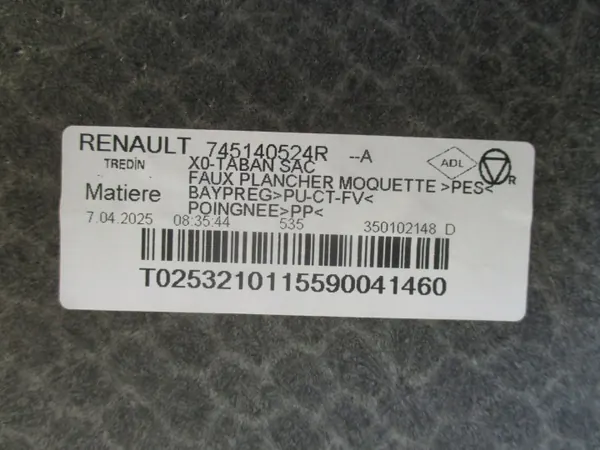 OEM 745140524R Tapis de coffre inférieur étagère image 4