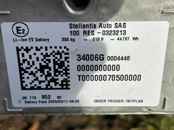 OEM W9871985280 Batteri 140Ah för Citroen E-C3 IV image 5
