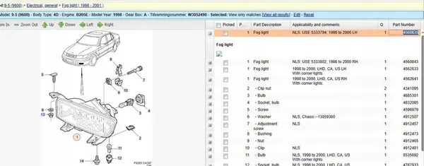 Farol Halógeno Esquerdo SAAB 9-5 (YS3E) 5333794 image 6