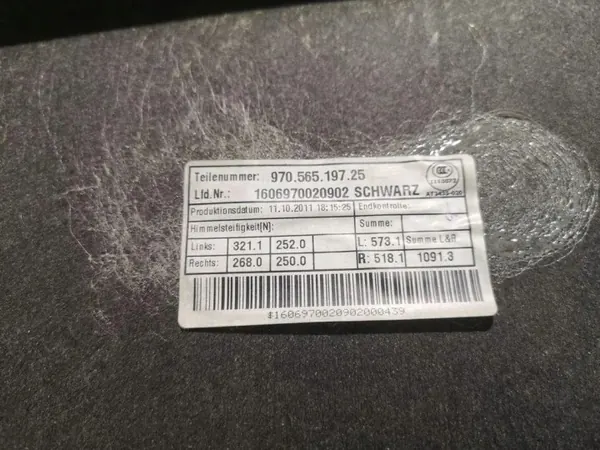 Porsche Panamera 970 Dachhimmel OEM 970565197 image 6