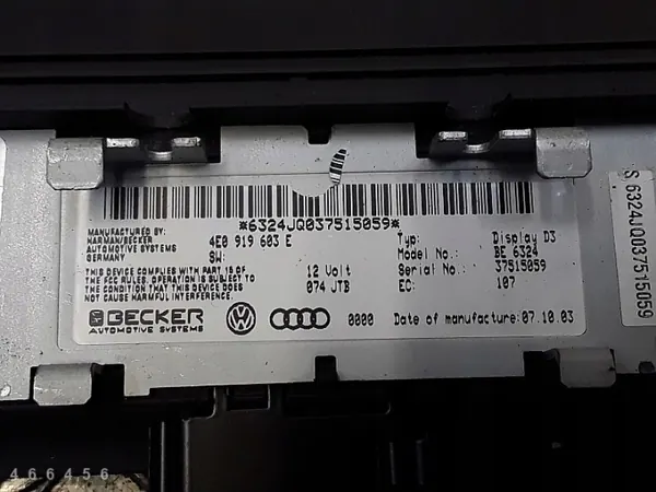 Écran d'affichage Audi A8 OEM 4e0919603e - Occasion image 6