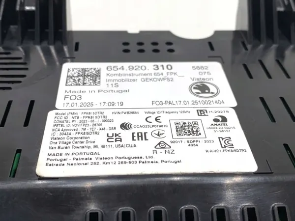 SKODA KAMIQ Instrumentenpaneel 654920310 1.5 150PK OEM LORK-1621-138164 image 5