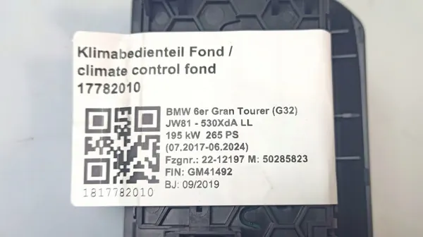Klimatanläggningspanel BMW 4 F32 F33 OEM 6999430 image 6