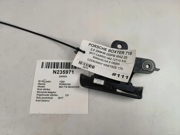 Verrou de toit Porsche Boxster 982 2017 OEM 109140500 image 5
