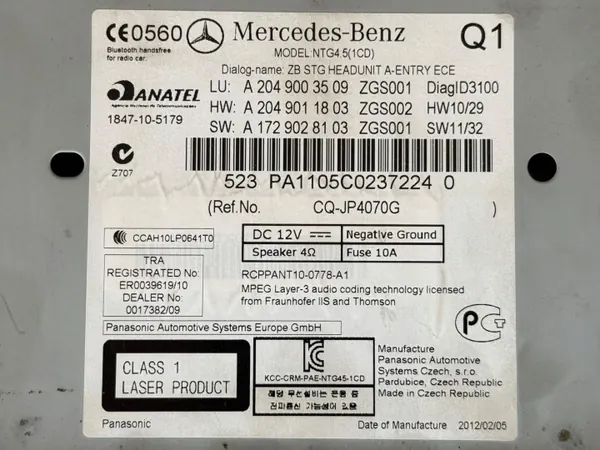Lector Radio Nav OEM A2049003509 para Mercedes Clase C W204 image 5