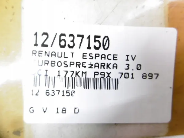 Turbocompresor RENAULT ESPACE IV image 9