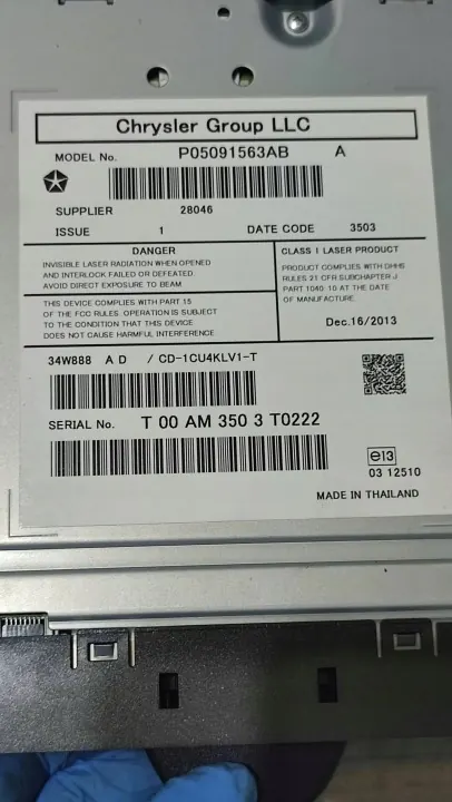 Jeep Cherokee 2015 CD/DVD-Wechsler OEM T00AM3503T0 image 7