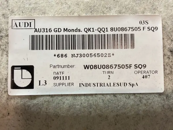 Ciel de toit Audi Q3 OEM 8U0867505C - État utilisé image 8