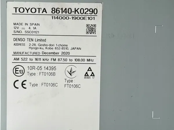 OEM 86140-K0290 Radio Navigointi JBL Toyota Yaris IV image 6