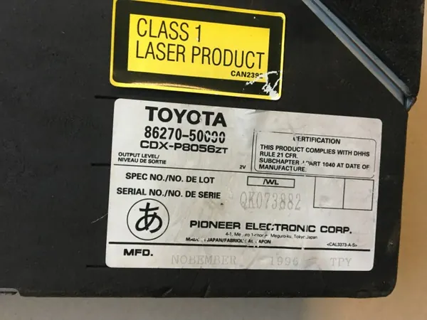 Toyota Lexus CD-speler OEM 86270-50090 CDX-P8056ZT image 4