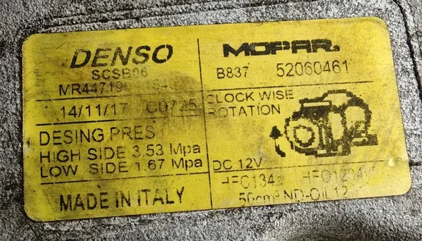 Compressore Aria Condizionata Fiat 500 595 Abarth 1.4 T image 4