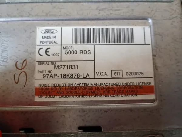 Radio Ford OEM 97AP-18K876-LA 5000 RDS para Focus Mk1 image 5