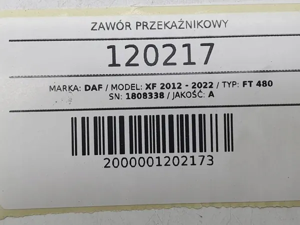 Ilmarelääventtiili OEM 1808338 DAF XF 106:lle image 6