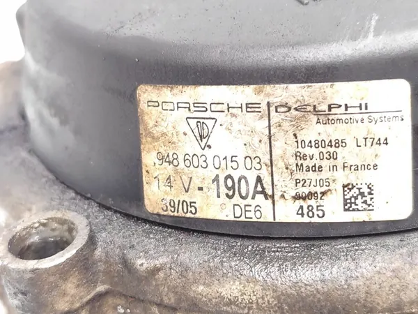 Porsche Cayenne Alternator S 4.5 250kW 2005 OEM 94860301503 image 7