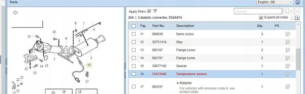 Sensor de Temperatura Volvo XC90 I 2.4L 2006 OEM 31370464 image 6