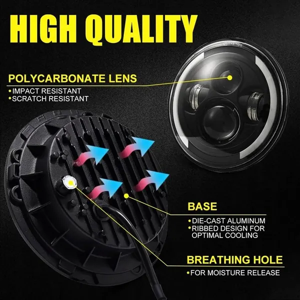 Kairiyard 7" Luzes LED Offroad 100W image 3