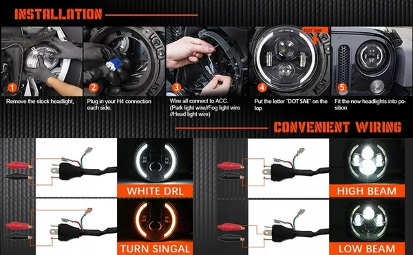 Kairiyard 7" Luzes LED Offroad 100W image 8