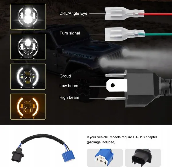 Kairiyard 7" Luzes LED Offroad 100W image 9