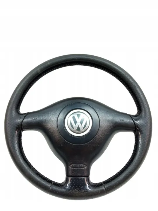 Leather 3-Spoke Steering Wheel VW Golf IV Passat B5 Bora I OEM 5907911387389 image 2