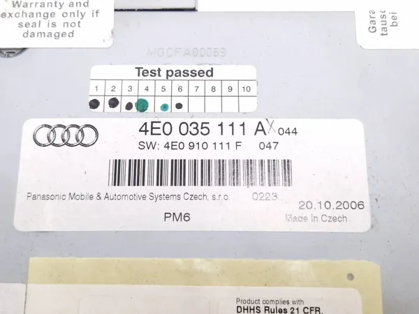 CD/DVD-Wechsler Audi A6 Allroad C6 2006 OEM 4E0035111AX image 8