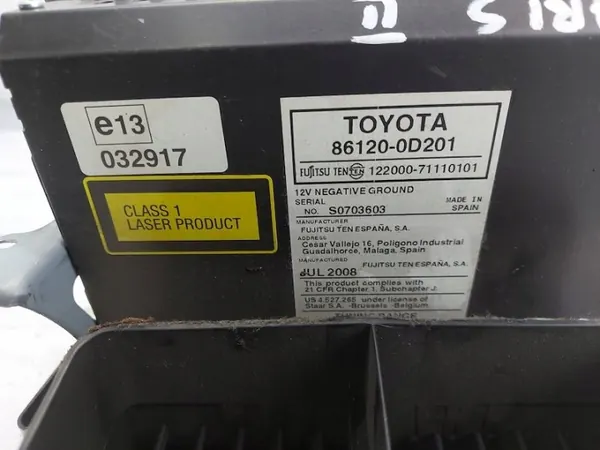 Radio CD Toyota OEM 86120-0D201 pour Yaris II image 5