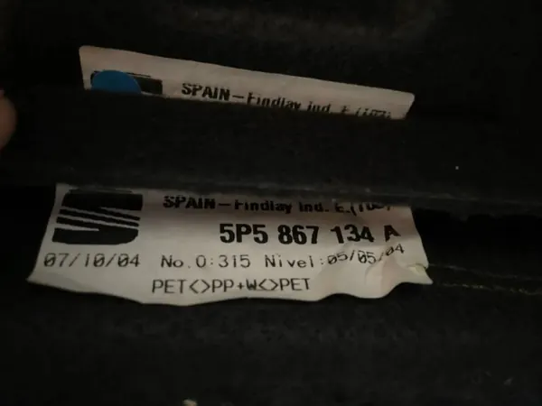Estante de maletero SEAT OE 5P5867134A compartimento image 3