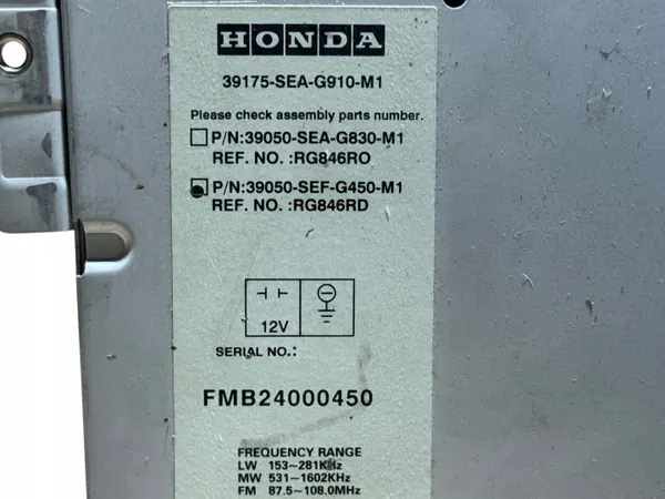 Honda Accord VII ventilationspanel OEM 39050-SEF-G450-M1 image 5