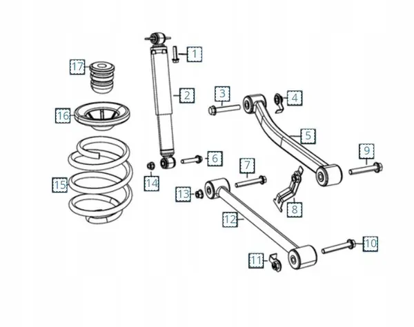 Ylätakakontrollivarsi Jeep Wrangler JL image 3