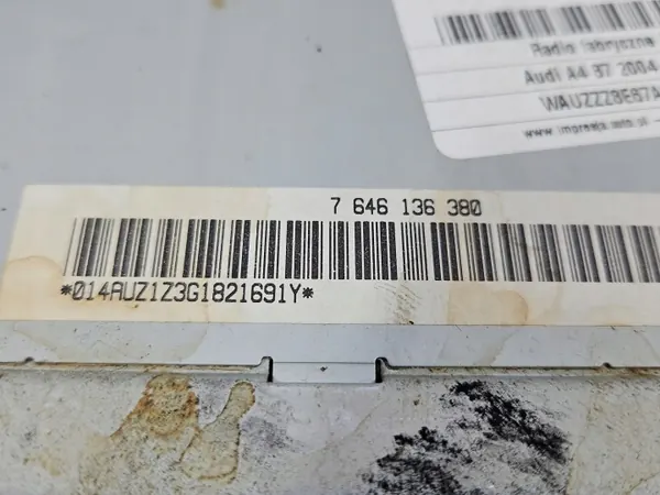 Audi A4 B7 Tehdasradio OEM 8E0035186AK image 5