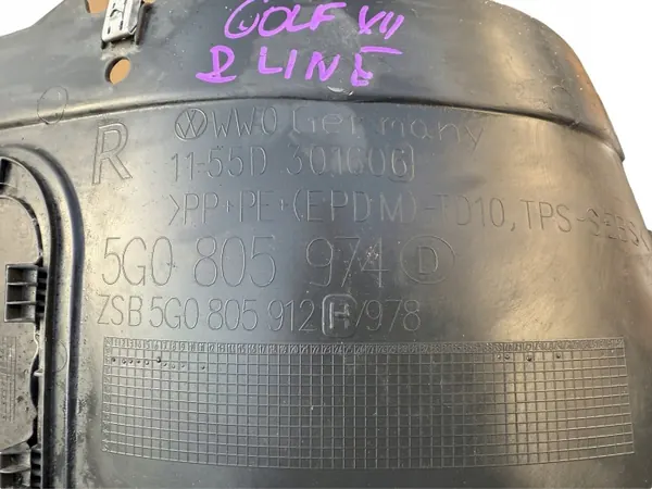 VW Golf 7 rechte vordere Radhausverkleidung OEM 5G0805912H image 3