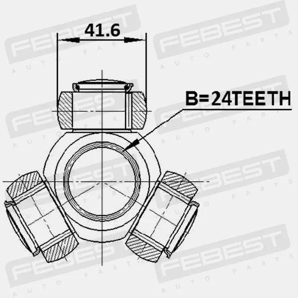 Febest 1916-E60 Three-Arm Support, Drive Shaft image 2