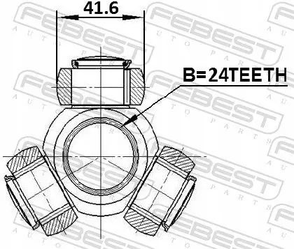 Febest 1916-E60 Three-Arm Support, Drive Shaft image 5