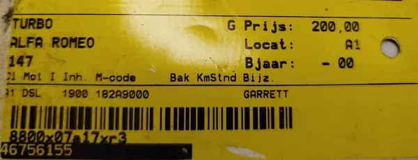 Turbocompresor Alfa Romeo Fiat 1.9 JTD 46756155 image 7