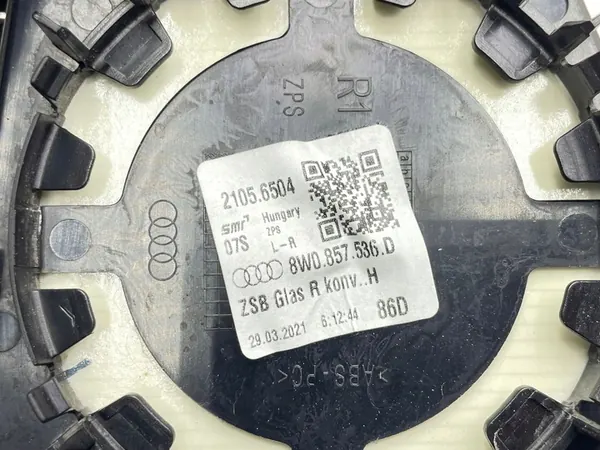 Vetro Specchio Convesso con Base Audi OE 8W0857536D image 3