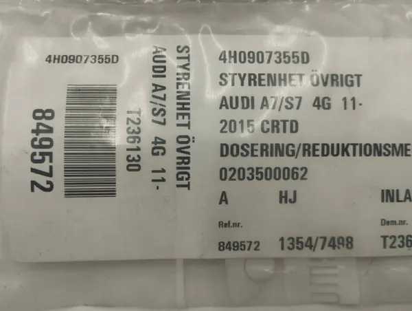 Módulo de control AdBlue OEM 4H0907355D para Audi A4 B8 image 3