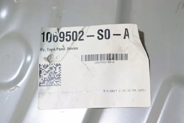 Tesla Model X 2015 Trunk Floor Panel OEM 1069502-S0-A image 6