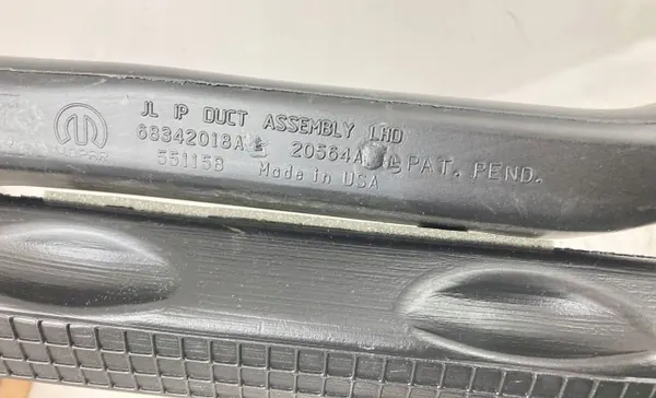 Conduit de ventilation tableau Jeep Wrangler JL 2018-23 OEM 68342018AE image 6