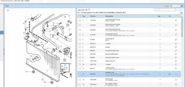 Volvo S40, V40 2002 Radiador de agua 8601843 image 7
